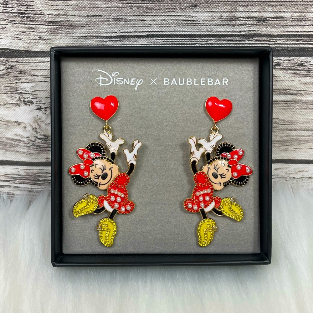 ❤️Disney X Baublebar Minnie Mouse Dangle Moving Earrings